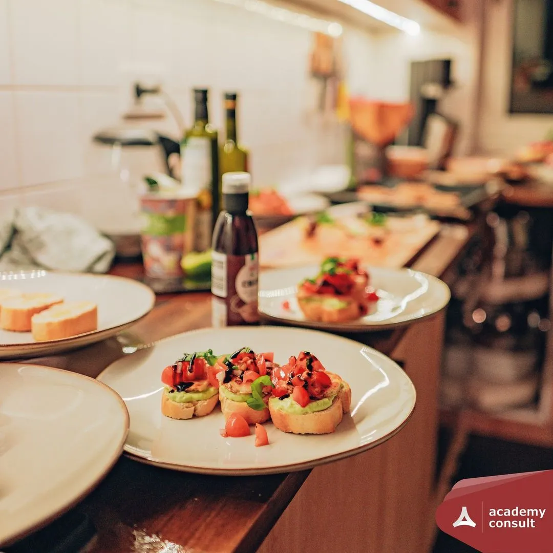 Plates of bruschetta